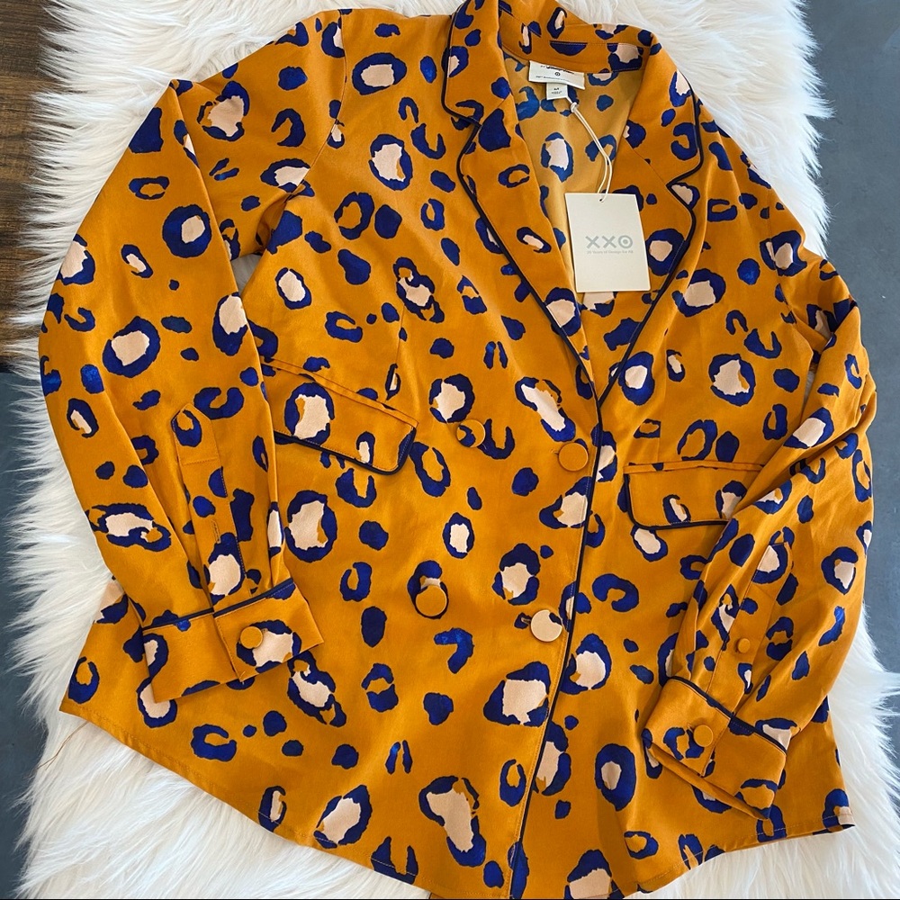 3.1 Phillip Lim Leopard Blazer Blouse